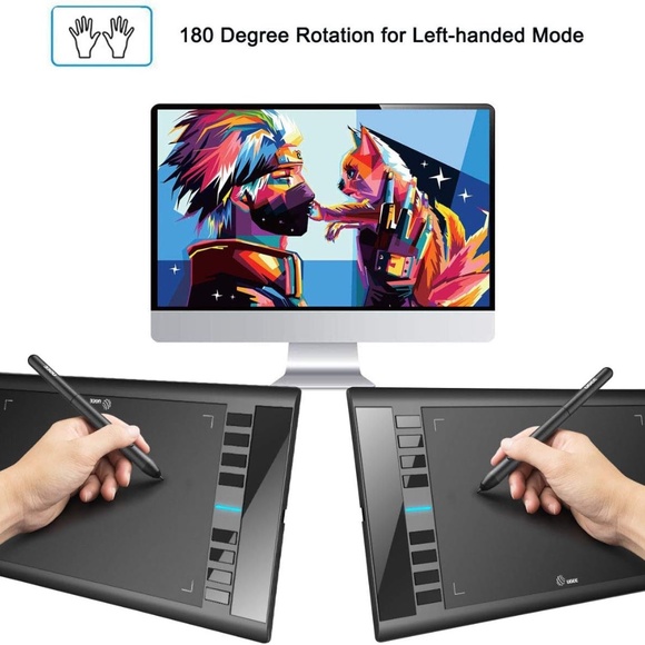 NWT UGEE M708 Pen Tablet Drawing Pad 10 x 6 Art Design Gift Present 8 Hot Keys - Picture 8 of 15